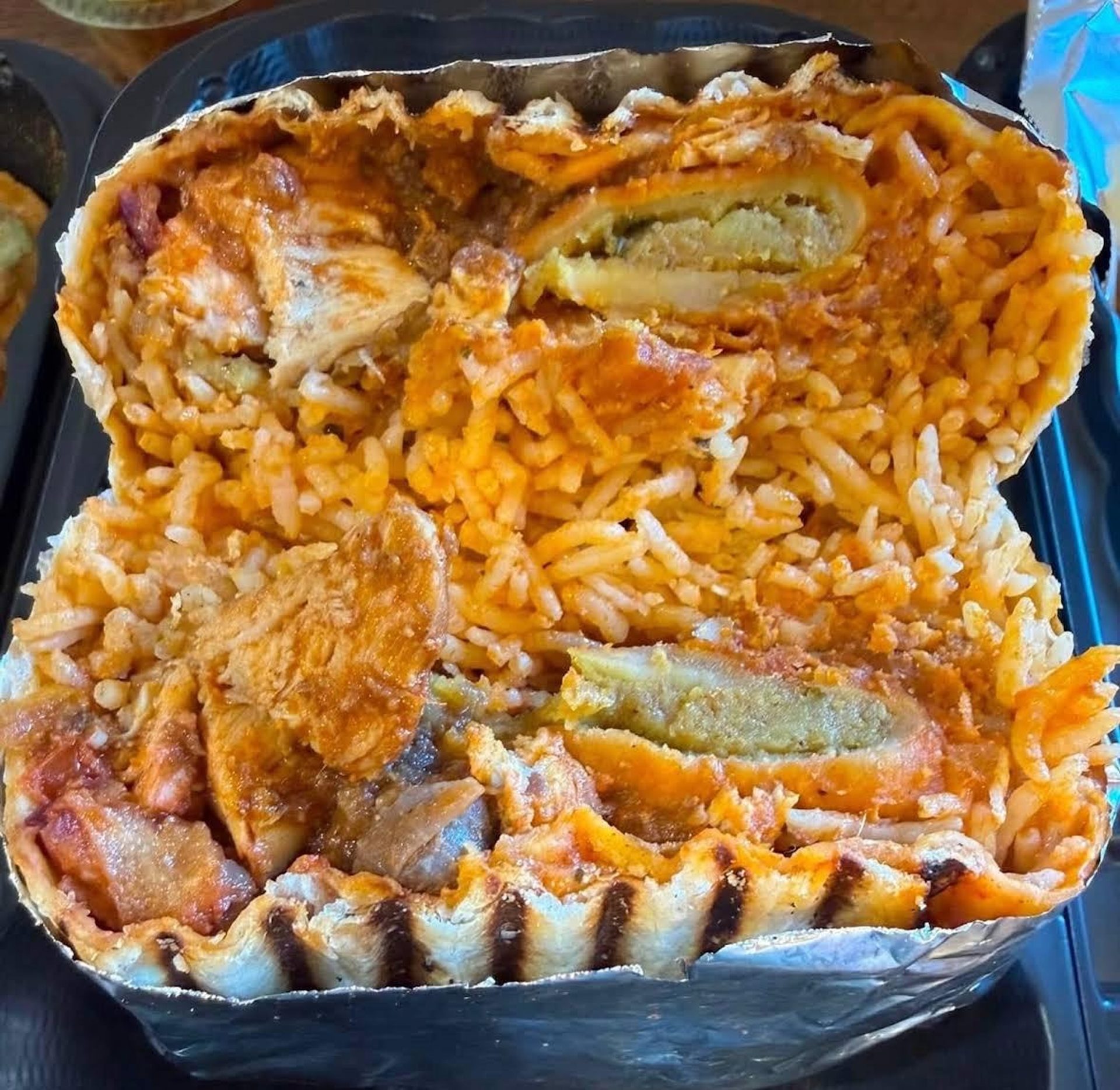 What's inside a samosa burrito?