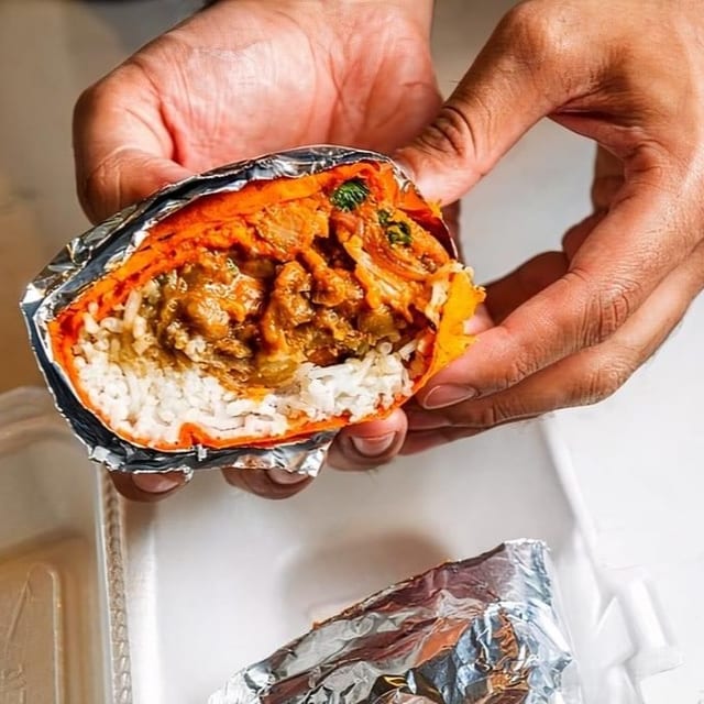 Samosa Chicken Burritos.